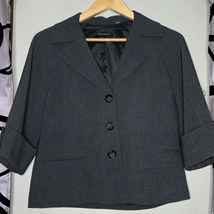Tahari women’s charcoal gray cropped oversized blazer - £12.33 GBP