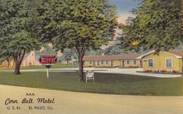 Corn Belt Motel US 51 El Paso Illinois 1954 linen postcard - £5.35 GBP