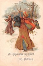 ALL HAPPINESS BE YOURS~WALTER WHEELER #208 BIRTHDAY GREETING POSTCARD c1... - $6.00