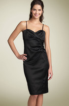 Donna Ricco Ruched Sheath Dress Sz 14 Black - £52.37 GBP