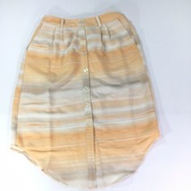 Cato Est. 1946 Women&#39;s Orange Striped Button Front Skirt Belt Loops XS - £10.46 GBP