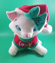 DISNEY STORE MARIE Holiday Plush 11&quot; Christmas 2018 Sweater Love, bow, hat - $13.85
