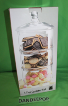 Amici 3 Tier Stacking Clear Glass Canister Set 185 Ounce Capacity In Box - $74.24