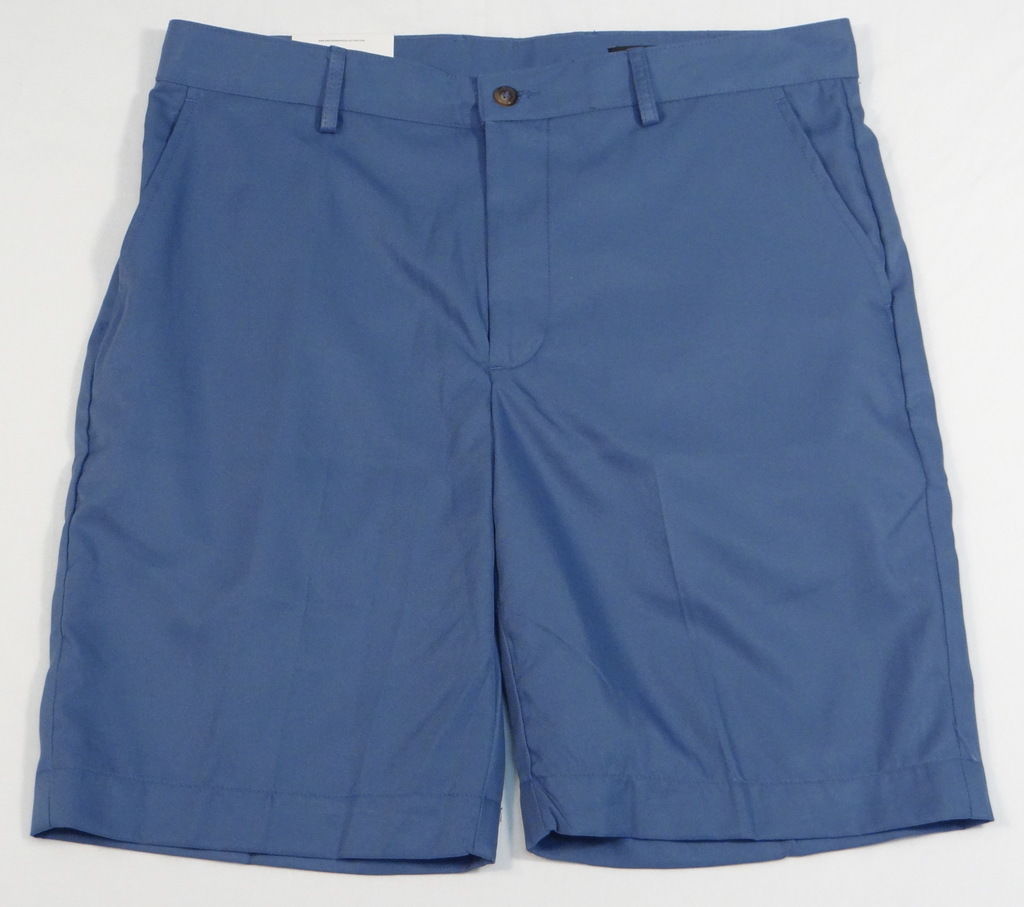 Greg Norman Natural Performance Blue Flat Front Golf Shorts Men's NWT - $69.99