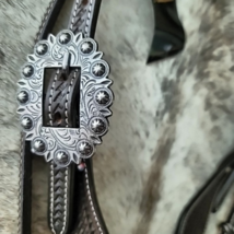 Grewal Antiqued Silver Dark Oil Horse Size Headstall NEW image 3