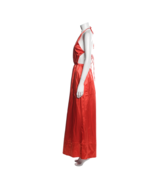 STAUD Backless Halter Evening Gown Dress Womens size XS Pockets Red Oran... - £93.39 GBP