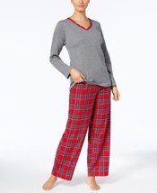 allbrand365 designer Womens Flannel Top &amp; Printed Pajama Set,Brinkley Plaid,XXXL - £28.56 GBP