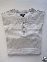 APT.9 Stripes Modern Fit Y-Neck Short Sleeve Men’s Henley T-Shirt Gray S MSRP$34 - £12.31 GBP