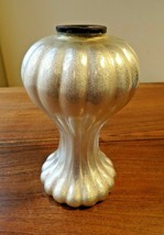 Vintage Midwest Of Cannon Falls Silver Sparkle Glass Candle Holder - £15.82 GBP