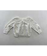 Hand Knitted Baby Girl White Crew Neck Sweater Long Sleeve Pullover - $13.42 CAD