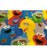 NOS SESAME STREET Cotton Fabric 1 YARD OOP &amp; RARE Hard to Find Elmo Cook... - £43.98 GBP