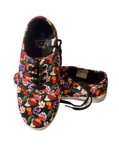 Disney Alice in Wonderland Canvas Sneaker Floral Print Shoes Womens Size 8 - £25.09 GBP