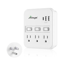 Wall Outlet Extender Surge Protector, Usb Power Strips With Individual Switches  - £27.17 GBP