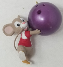 Mouse Bowling Christmas Ornament Ball Bowler 1996 Bob Siedler Vintage - £12.06 GBP