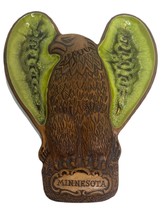 Treasure Craft Vintage Brown Atomic Green Eagle Ashtray Trinket Dish Minnesota - £19.16 GBP