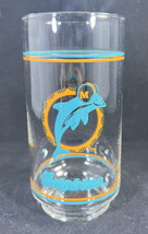 NFL MIAMI DOLPHINS MOBIL DRINKING GLASS TALL 16 OZ Vintage Authentic MINT - £9.45 GBP