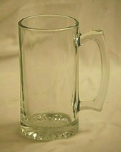 Vintage Glass Beer Stein Tankard Mug Smooth Side Thumb Print Handle Bar ... - £19.82 GBP