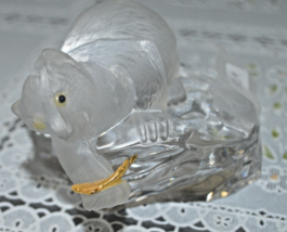 Igor Carl Faberge France Crystal Figurine Polar Bear &amp; Gold Fish on Iceberg - $80.00