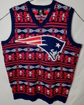 NFL Team Apparel Men L New England Patriots Pullover Fleece Sweater Vest - £27.33 GBP