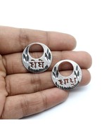 Real Silver Round Moon Shaped BEBE BAPU Nattiyan (Nanti) men women earring - €32,96 EUR