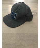 Vintage Quiksilver Grey Hat With Blue Wave Adjustable Flat Brim - $12.00