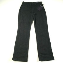 NEW Not Your Daughter&#39;s Jeans NYDJ Womens 2 Black Straight Stretch Studded - $28.03