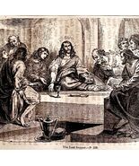 Last Supper 1841 Victorian Woodcut Jesus Disciples Religious Antique Art... - €42,96 EUR