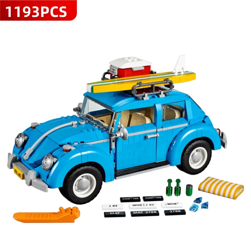 New 1193-PCS Blue Beetle Classic Blue Classic Car Building Blocks Compatible Wit - £35.13 GBP