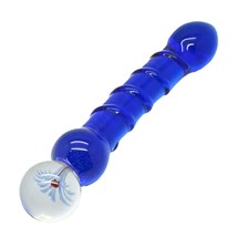 Flower Probe Twisted Glass Dildo Crystal Penis Massager Double Ended G S... - $25.99