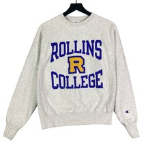 Rollins College 90s Vtg Champion Reverse Weave Sweatshirt Gray Sz S - £58.40 GBP