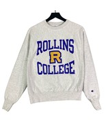 Rollins College 90s Vtg Champion Reverse Weave Sweatshirt Gray Sz S - £58.40 GBP