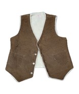 Vintage Levi Corduroy Vest Mens Large Sherpa Lined Brown Made In USA Jacket - $65.44
