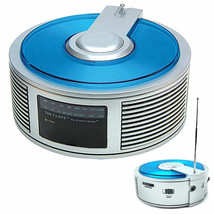 Battery Operated Am Fm Radio Curve Design Round Sound Tuning Led Display - $30.39