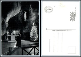 FRANCE RPPC Photo Postcard - Notre Dame De Lourdes, The Grotto At Night B20  - £2.58 GBP