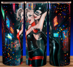 Harley Quinn and Catwoman Celebration Comic Book Villain Cup Mug Tumbler 20oz - £15.26 GBP