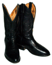 BOULET 9502 Black Leather Cowboy Boots - Size 7.5 - £75.30 GBP