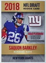 2018 Rookie Phenoms Saquon Barkley NFL Draft Rookie - Mint - Gold Platinum - £1.54 GBP