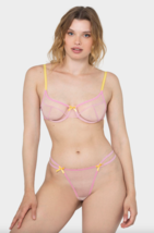 Khassani Intimates Pink &#39;blush&#39; String Thong Lingerie Bottom (M) Nwt - £27.97 GBP