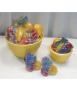 Vintage Shawnee Basket Canister Set 81 &amp; 84 + Salt &amp; Pepper Shaker Fruit... - €63,32 EUR
