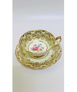 Paragon Vintage Bone China teacup and saucer light blue with gold gilded... - $195.00