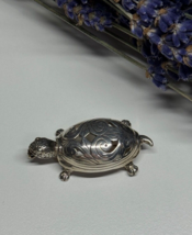 925 Sterling Silver Turtle Brooch - $75.61