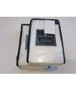 2 Nautica Blue GRASS Wave Stitch Euro Shams Cream NIP - $46.99