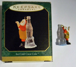 1997 Ice-Cold Coca-Cola Hallmark Keepsake Miniature Santa Ornament with box - £7.08 GBP