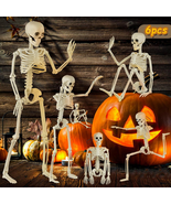 6 Packs Skeleton Halloween Decorations Outdoor with 16&quot; Full Body Posabl... - $35.49 CAD