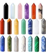 20 Pcs Healing Crystals Stones Set Crystal Wand Bulk Chakra Gemstones He... - $25.65