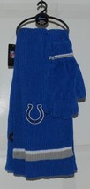 Indianapolis Colts Chenille Scarf Glove Gift Set Speed Blue Silver White - £23.97 GBP