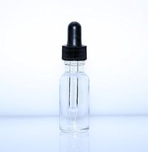 1/2 Oz (15 Ml) Clear Boston Round Glass Bottle w/Glass Dropper - Pack of 36 - £23.91 GBP
