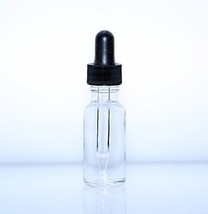 1/2 Oz (15 Ml) Clear Boston Round Glass Bottle w/Glass Dropper - Pack of 36 - £23.91 GBP