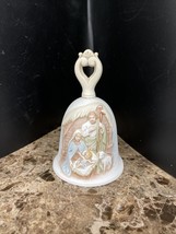 Merry Christmas Nativity Jesus Joseph Mary Bell Bisque Porcelain Holiday Homco - £15.79 GBP