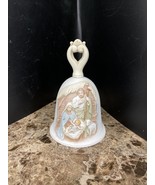 Merry Christmas Nativity Jesus Joseph Mary Bell Bisque Porcelain Holiday... - £15.81 GBP